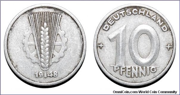 EAST GERMANY~10 Pfennig 1948A. Mint: East Berlin