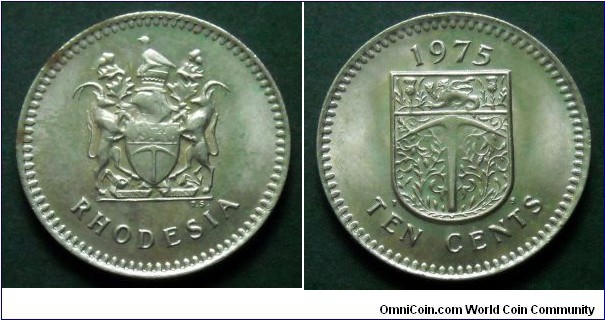 Rhodesia 10 cents.
1975