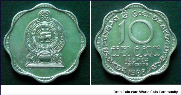 Sri Lanka 10 cents.
1988