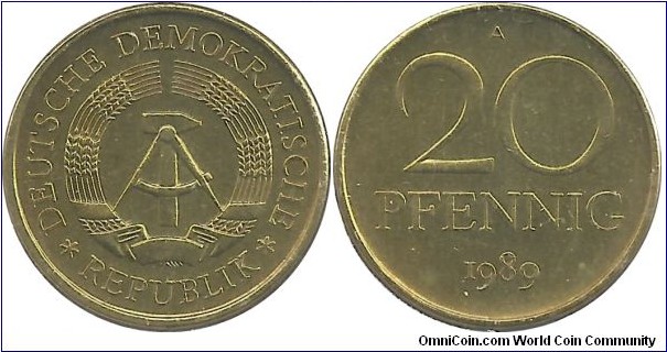 DDR 20 Pfennig 1989