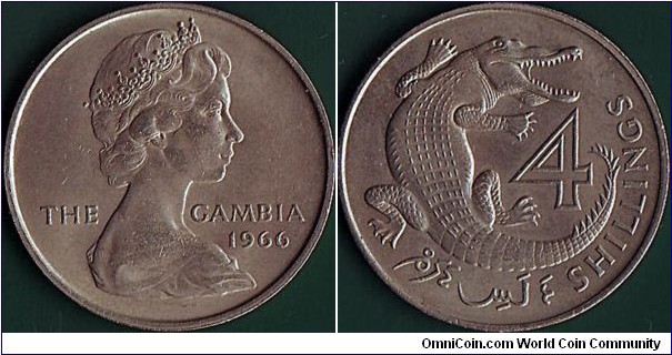 The Gambia 1966 4 Shillings.
