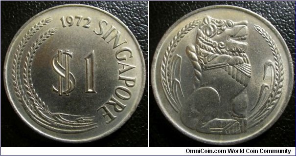 Singapore 1972 1 dollar. Weight: 16.77g