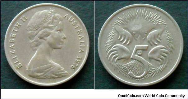 Australia 5 cents.
1976