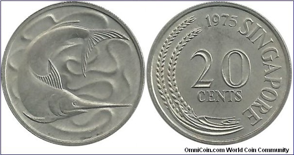Singapore 20 Cents 1975