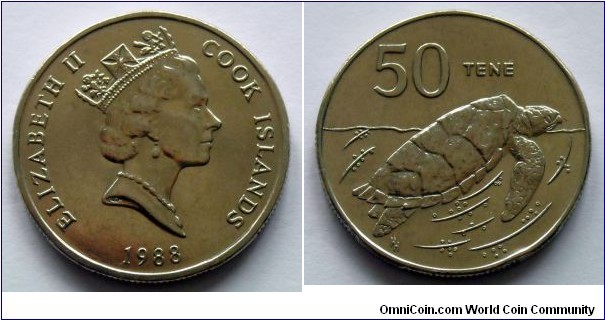 Cook Islands 50 cents 
(tene) 1988