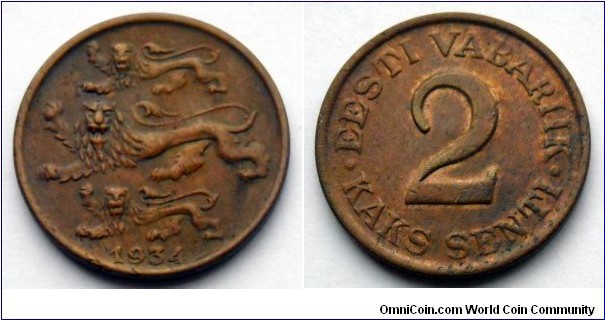 Estonia 2 senti.
1934