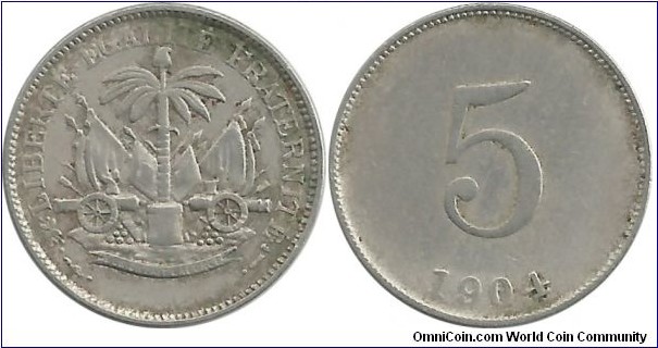 Haiti 5 Centimes 1904(w)