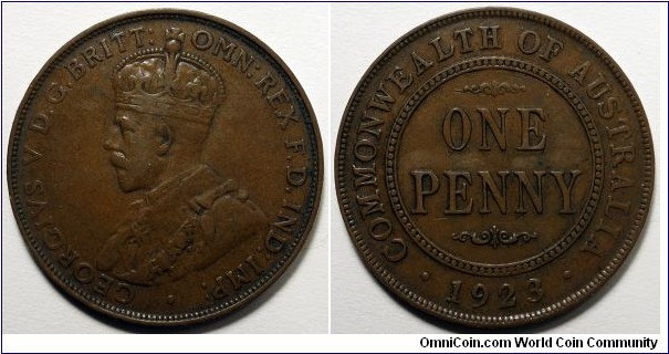 Australia, 1923 1 Penny, KM#23.