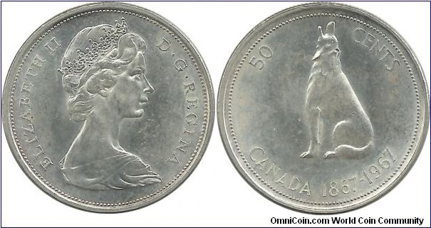 Canada 50 Cents 1967 (11.66 g / .800 Ag) - Confederation Centennial (1867-1967)