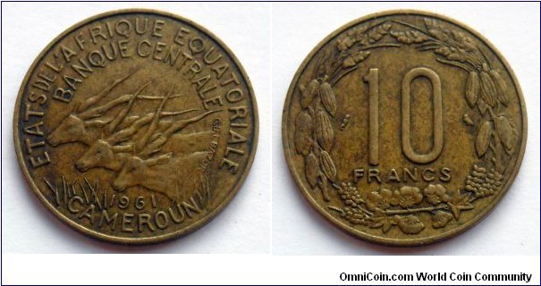 Equatorial African States 10 francs.
1961