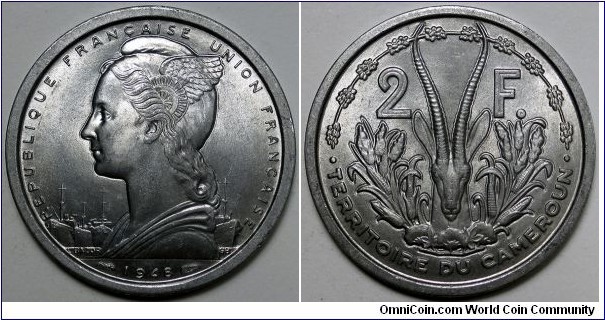 Cameroon, 1948 2 Francs, KM#9.