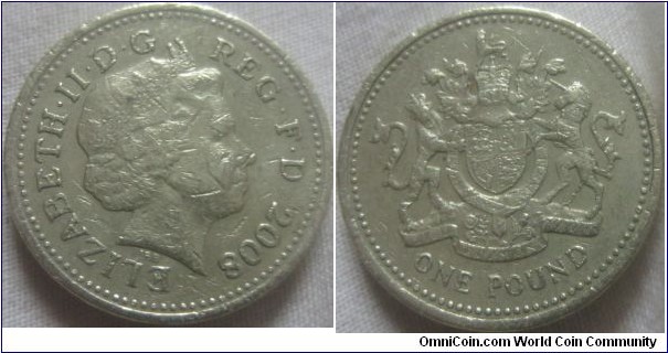 scarce 2008 £1 with coat of arms