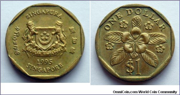 Singapore 1 dollar,
1995