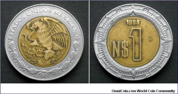 Mexico 1 new peso.
1995