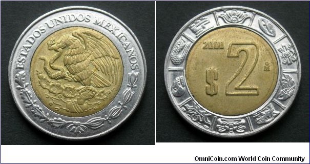 Mexico 2 pesos.
2000