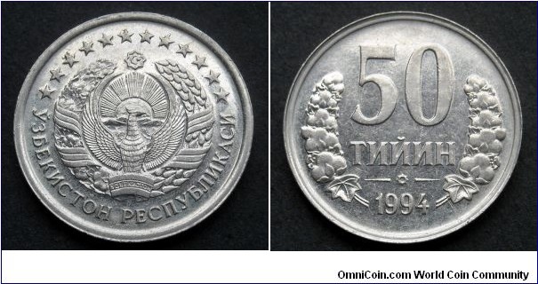 Uzbekistan 50 tiyin.
1994