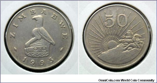 Zimbabwe 50 cents.
1993