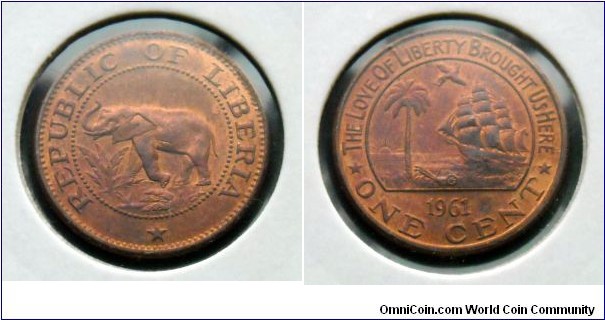 Liberia 1 cent.
1961