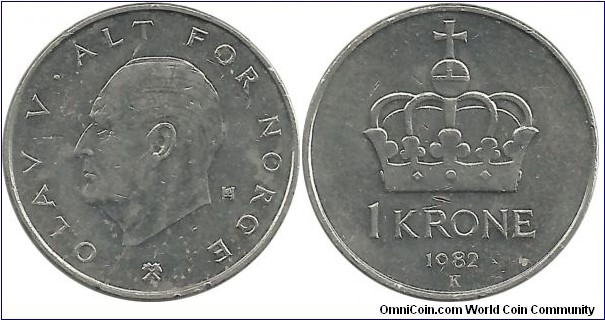 Norway 1 Krone 1982 (I clean the coin)