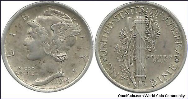 USA 10 Cents 1918D (2.50 g / .900 Ag)