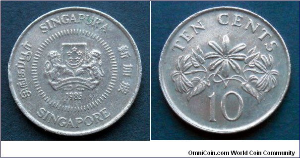 Singapore 10 cents.
1985