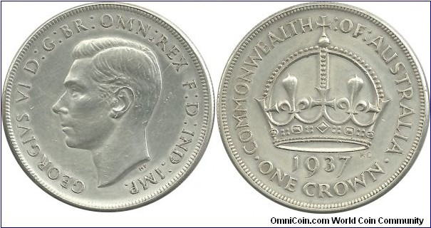 Australia 1 Crown 1937 (28.28 g / .925 Ag)