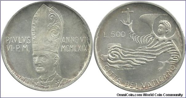 Vatican 500 Lire 1969
