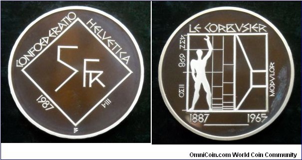 Switzerland 5 francs.
1987, Le Corbusier (1887-1965) Cu-ni. Proof.