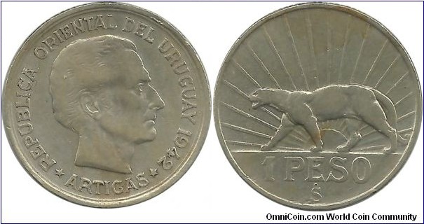 Uruguay 1 Peso 1942(So)