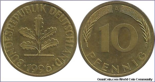 Germany 10 Pfennig 1996A-Berlin