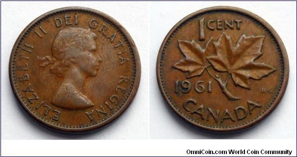 Canada 1 cent.
1961