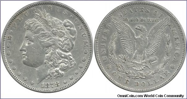USA 1 Morgan-Dollar 1878 (7 tail feathers, reverse of 1878)
