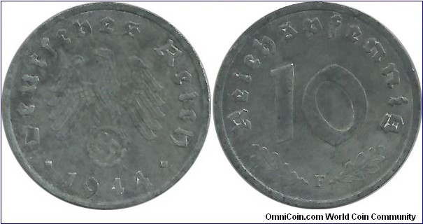 Germany-Nazi 10 Reichspfennig 1944F