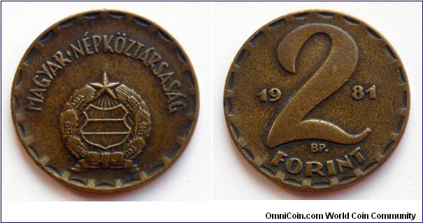 Hungary 2 forint.
1981
