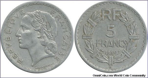 France 5 Francs 1950B
