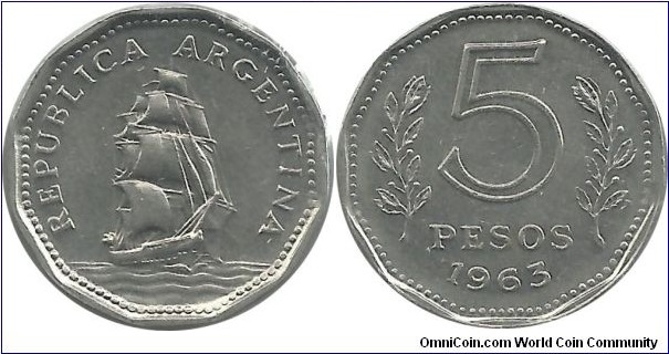 Argentina 5 Pesos 1963