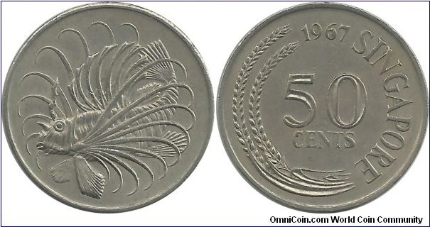 Singapore 50 Cents 1967