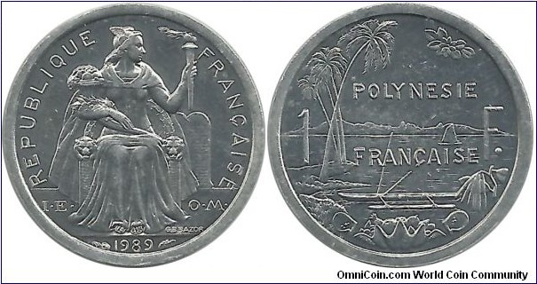 FrenchPolinesia 1 Franc 1989