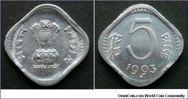 India 5 paise.
1993, Hyderabad mint.