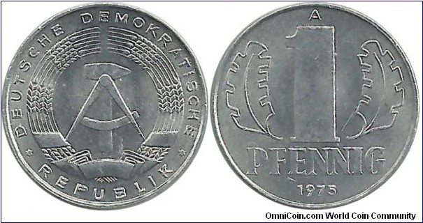 DDR 1 Pfennig 1975A