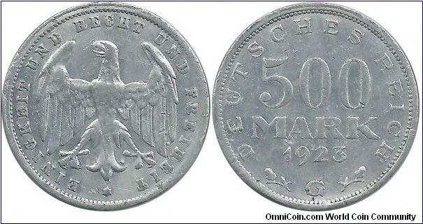 Germany-Weimar 500 Mark 1923G