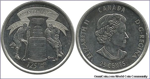 Canada 25 Cents 2017-125th Year of Stanley Cup