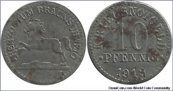 Germany-Herzogtum Braunschweig 10 Pfennig 1918 (Kriegsnotgeld)