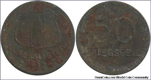 Germany-Kaiserslautern 50 Pfennig 1917 (Kriegsgeld) -Fe-