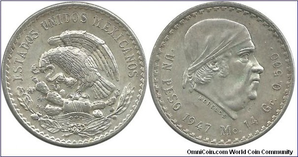 Mexico 1 Peso 1947