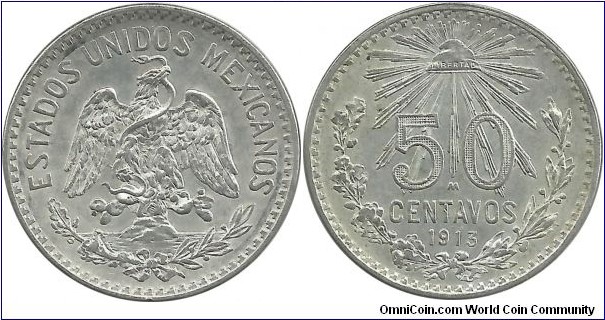 Mexico 50 Centavos 1913