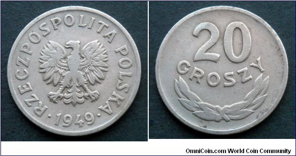 Poland 20 groszy.
1949, Cu-ni.