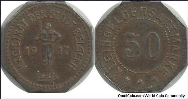 Germany-Stadt Belgern 50 Pfennig 1917 (Kleingeldersatz Marke)