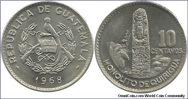 Guatemala 10 Centavos 1968