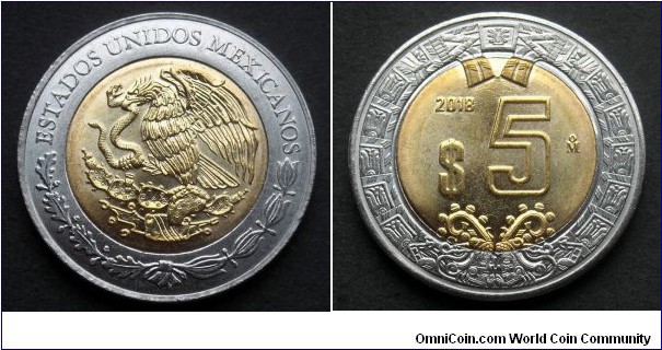 Mexico 5 pesos.
2018